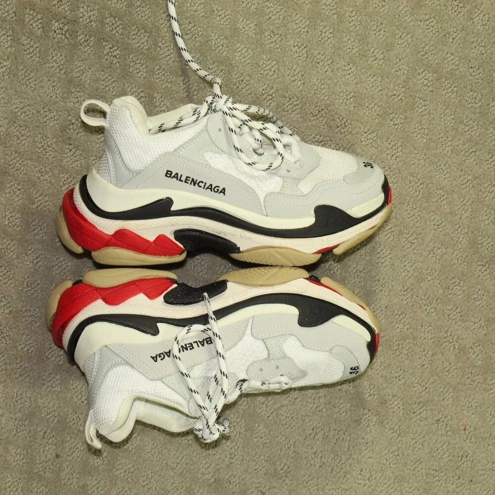 Balenciaga Womens Triple S Multicolor Lace-Up Low Top Sneaker Shoes Sz 6 / 36